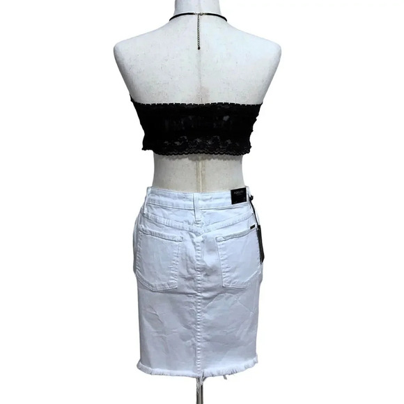 Fidelity Denim NWT White Jean Mini Skirt Women 26 - Picture 8 of 13